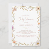 Boho Flower Baby shower Kaart (Voorkant)