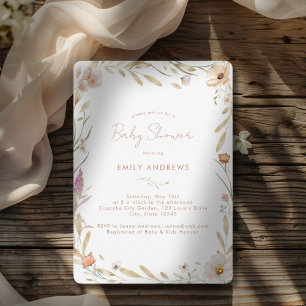 Boho Flower Baby shower Kaart