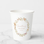 Boho Flower Baby Shower Papieren Bekers (Voorkant)