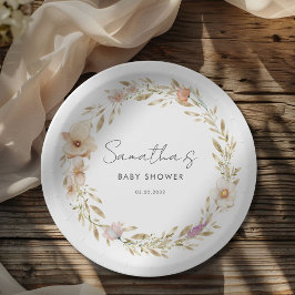 Boho Flower Baby Shower Papieren Bordje