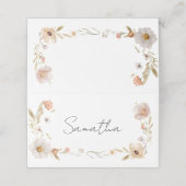 Boho Flower Baby Shower Plaatskaartje (Buitenkant ongevouwen)