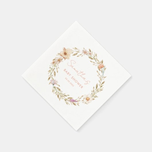 Boho Flower Baby Shower Servet (Hoek)