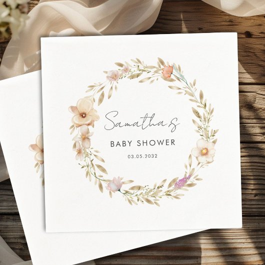 Boho Flower Baby Shower Servet