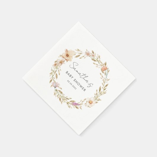 Boho Flower Baby Shower Servet (Hoek)