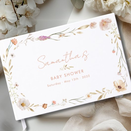 Boho Flower Baby Shower Welcome Gastenboek