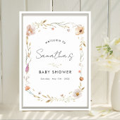 Boho Flower Baby Shower Welcome Poster
