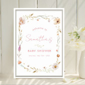 Boho Flower Baby Shower Welcome Poster