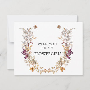 Boho Flower ben jij mijn Bloemenmeisje Kaart