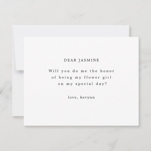 Boho Flower ben jij mijn Bloemenmeisje Kaart (Achterkant)