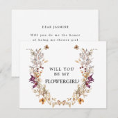 Boho Flower ben jij mijn Bloemenmeisje Kaart (Voorkant / Achterkant)