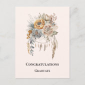 Boho Flower Bouquet en Dreamcatcher Afstuderen Briefkaart (Voorkant)