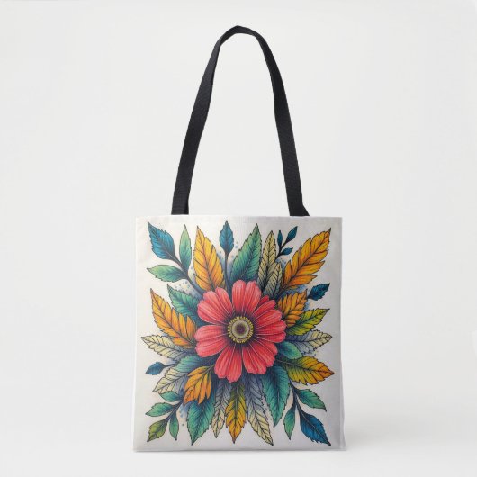 Boho Flower Clipart Tote Bag (Voorkant)
