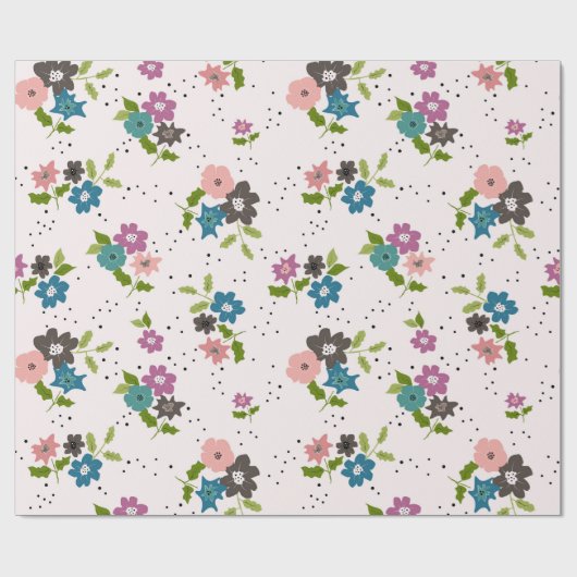 Boho Flower Clusters Cadeaupapier (Vlak)