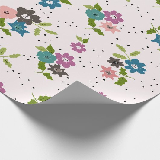 Boho Flower Clusters Cadeaupapier (Hoek)