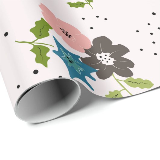 Boho Flower Clusters Cadeaupapier (Rol Hoek)