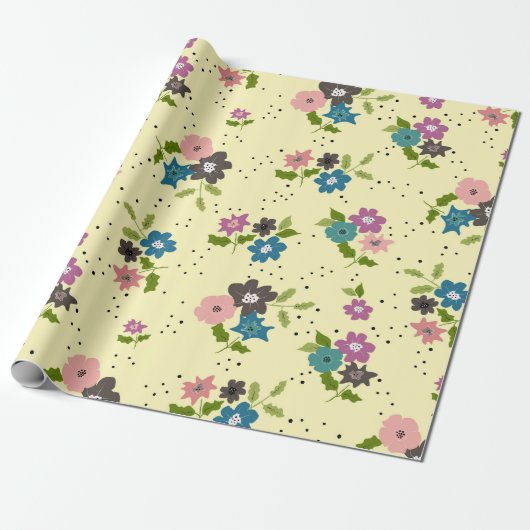 Boho Flower Clusters inpakpapier (Uitgerold)