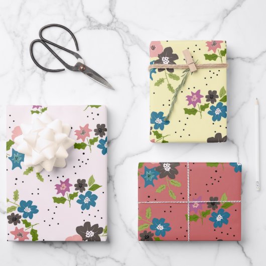 Boho Flower Clusters Inpakpapier Vel (Voorkant)