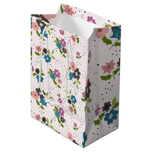 Boho Flower Clusters Medium Cadeauzakje (Voorkant Gekanteld)