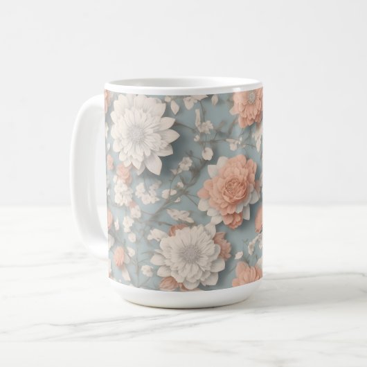 Boho Flower Design 15 oz Classic Mok (Voorkant links)