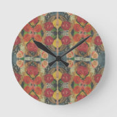 Boho flower designed clock ronde klok (Voorkant)
