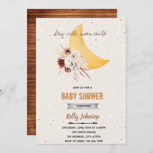 Boho flower douche: blijf in de natuur kaart (Voorkant / Achterkant)