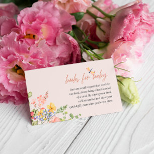 Boho Flower Dragonfly BABY SHOWER BOOKS VERZOEK Informatiekaartje