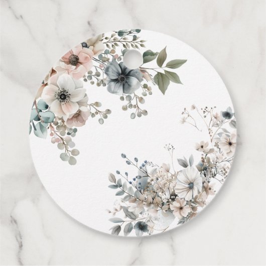 Boho Flower Elegant Modern Baby shower Bedankt Bedankjes Labels (Achterkant)