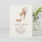 Boho Flower Golden Hiel waterverf vrijgezellenfees Kaart (Staand voorkant)