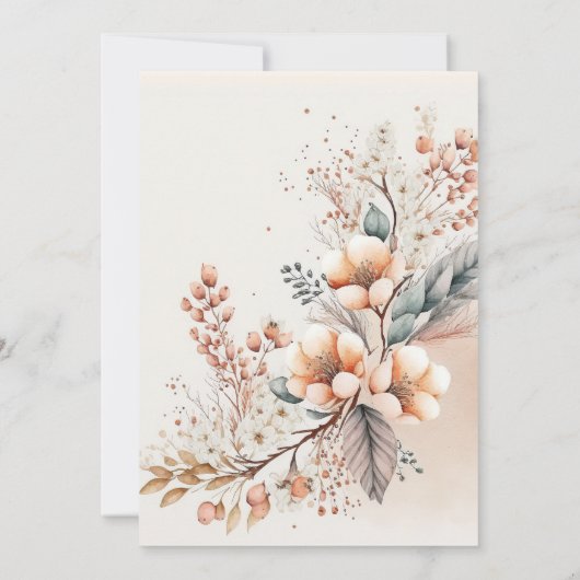 Boho Flower Golden Hiel waterverf vrijgezellenfees Kaart (Achterkant)