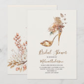 Boho Flower Golden Hiel waterverf vrijgezellenfees Kaart (Voorkant / Achterkant)