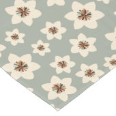 Boho flower - groene ondergrond lange tafelloper (Hoek)