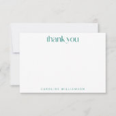 Boho Flower Groovy Green Persoonlijke naam Bedankkaart (Voorkant)