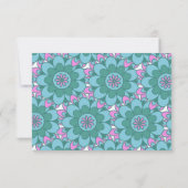 Boho Flower Groovy Green Persoonlijke naam Bedankkaart (Achterkant)