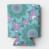 Boho Flower Groovy Green Vrijgezellenfeest Custom Blikjeskoeler (Achterkant)