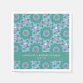 Boho Flower Groovy Green Vrijgezellenfeest Custom Servet (Voorkant)
