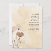 Boho Flower Herfst Waterverf bruiloft Kaart (Voorkant)