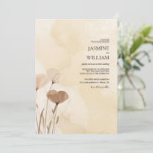 Boho Flower Herfst Waterverf bruiloft Kaart (Staand voorkant)