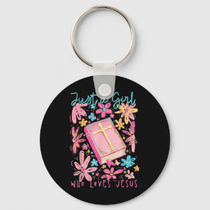 Boho Flower is een meisje dat van Jezus houdt Sleutelhanger