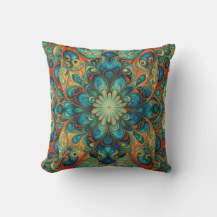 Boho Flower Kleurrijke wervelingen Kussen