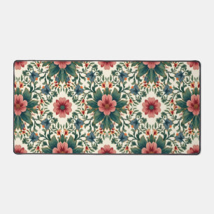 Boho Flower Magic - in tinten groen en roze Bureaumat