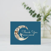 Boho Flower Moon Wedding Bedankt Briefkaart (Staand voorkant)