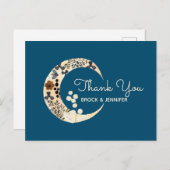 Boho Flower Moon Wedding Bedankt Briefkaart (Voorkant / Achterkant)