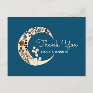 Boho Flower Moon Wedding Bedankt Briefkaart