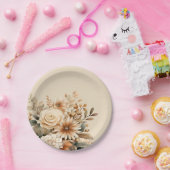 Boho Flower Papieren Bordje (Feest)