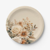 Boho Flower Papieren Bordje (Voorkant)