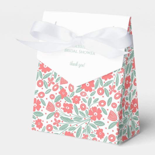 Boho Flower Pattern Vrijgezellenfeest Favor Box Bedankdoosjes (Voorkant Zijde)
