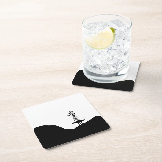 Boho Flower pot on table Kartonnen Onderzetters (Insitu)