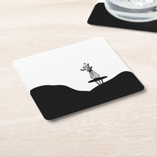 Boho Flower pot on table Kartonnen Onderzetters (Schuin)