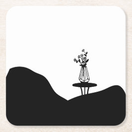 Boho Flower pot on table Kartonnen Onderzetters