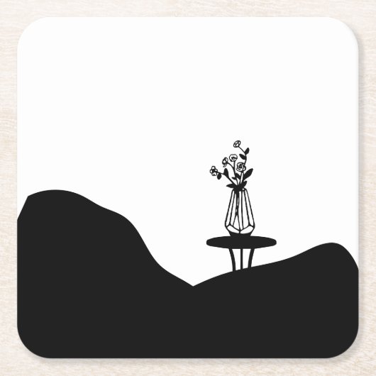 Boho Flower pot on table Kartonnen Onderzetters (Voorkant)